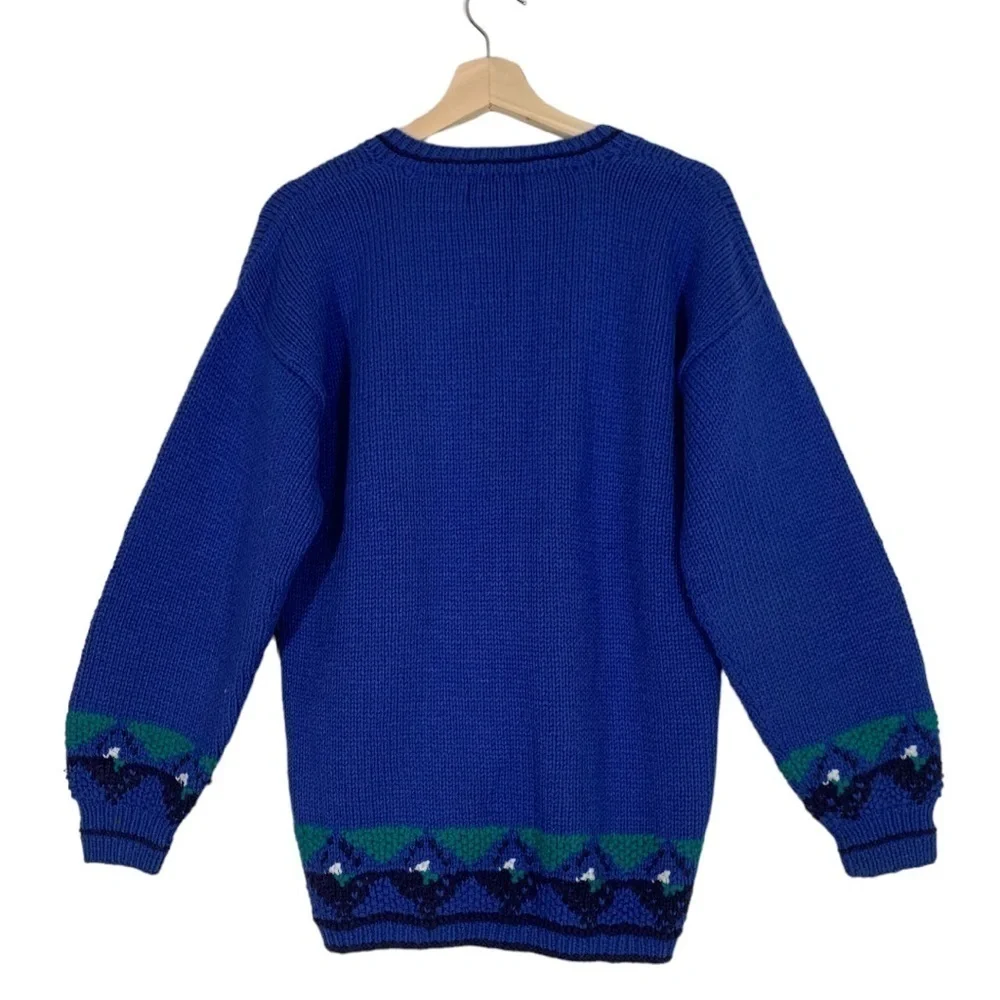 Vintage Gina Peters Cottagecore Knit Cardigan Sweater Size Medium - Picture 2 of 11